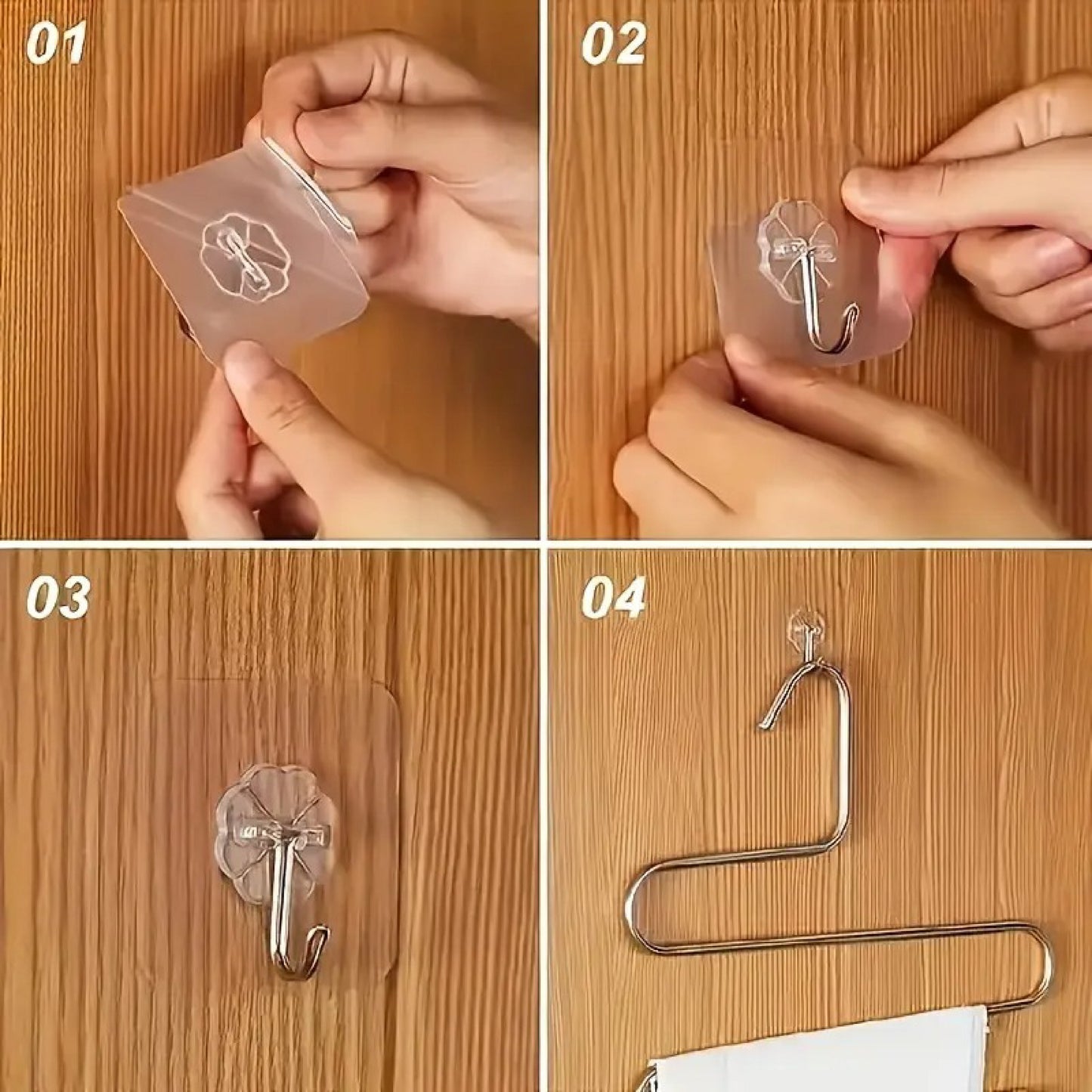 HoldOn – Transparent Hooks (Pack of 10)
