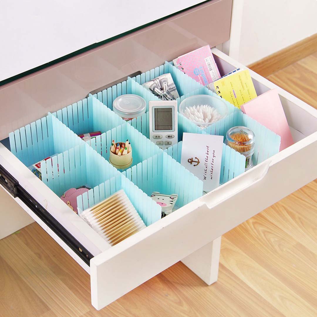 Adjustable Drawer Separator & Plastic DIY Divider Clapboard Organizer