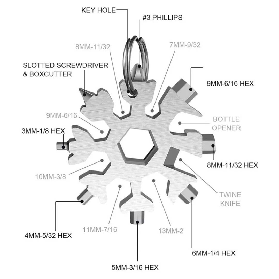 18 in 1 Snowflake Multi Tool