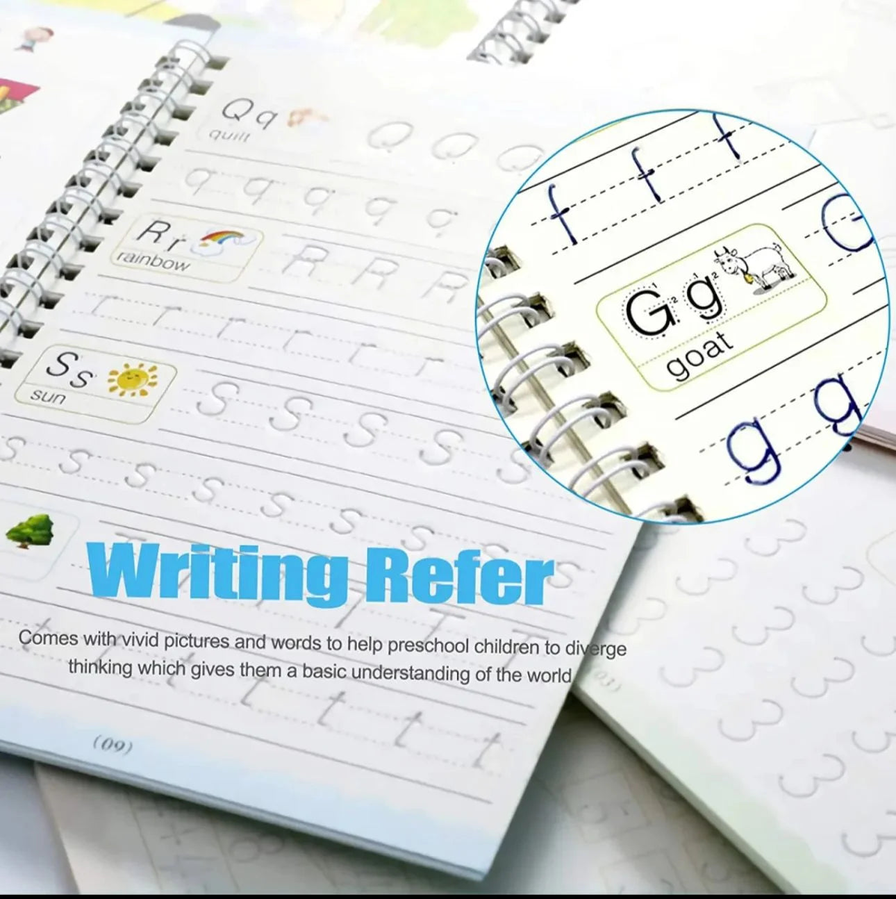 Sank Magic Practice Copybook – 4 Books Set + Magic Pen + 10 Ink Refills