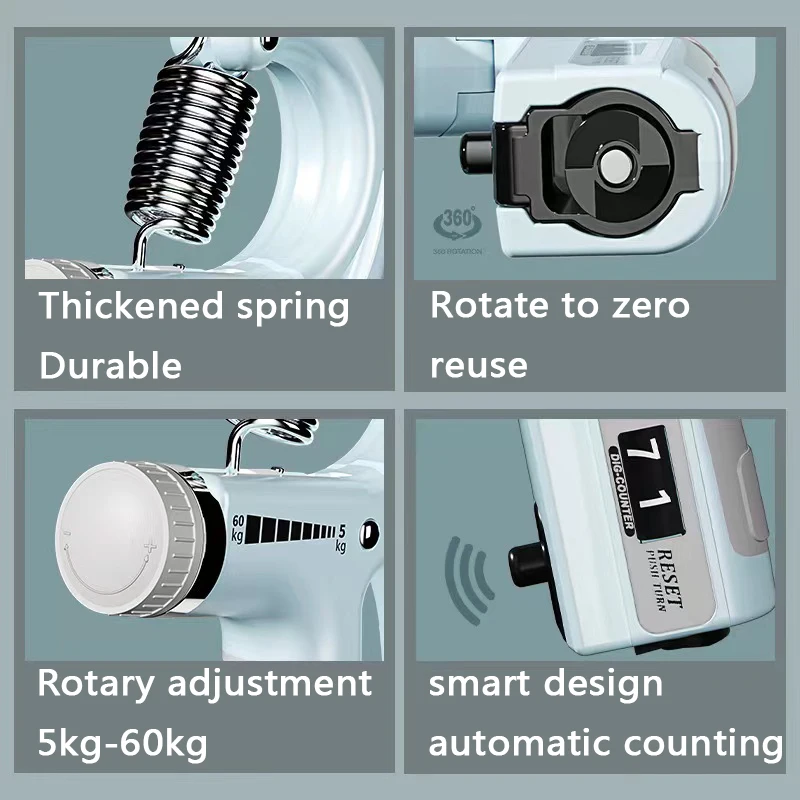 Adjustable Hand Gripper with Counter Forearm & Wrist Trainer