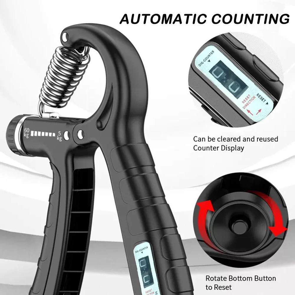 Adjustable Hand Gripper with Counter Forearm & Wrist Trainer